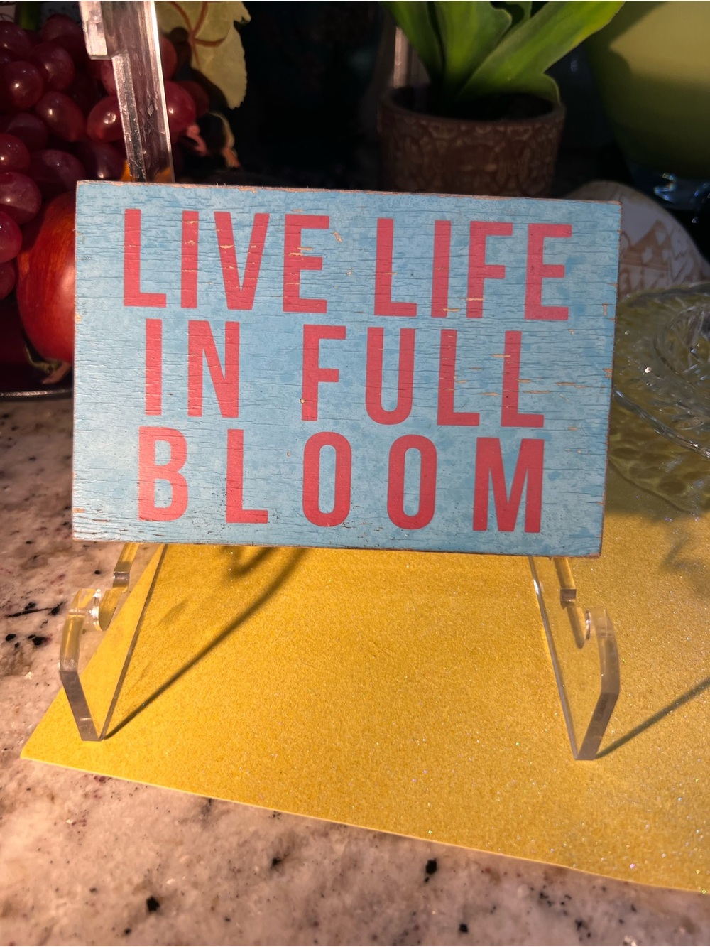 Live Life In Full Bloom Wooden Sign Can send it in the US mail!